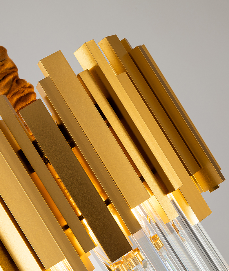 ثريا كريستال مودرن، ثريا سقف كريستالي ذهبي، 9 مصابيح E14