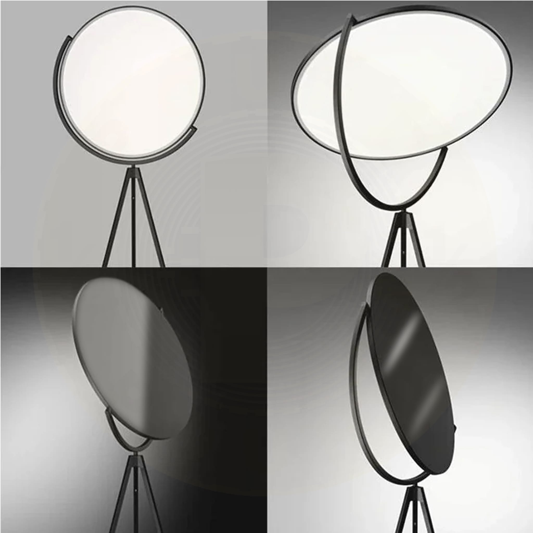 مصباح أرضي معدن ترايبود ومرايا