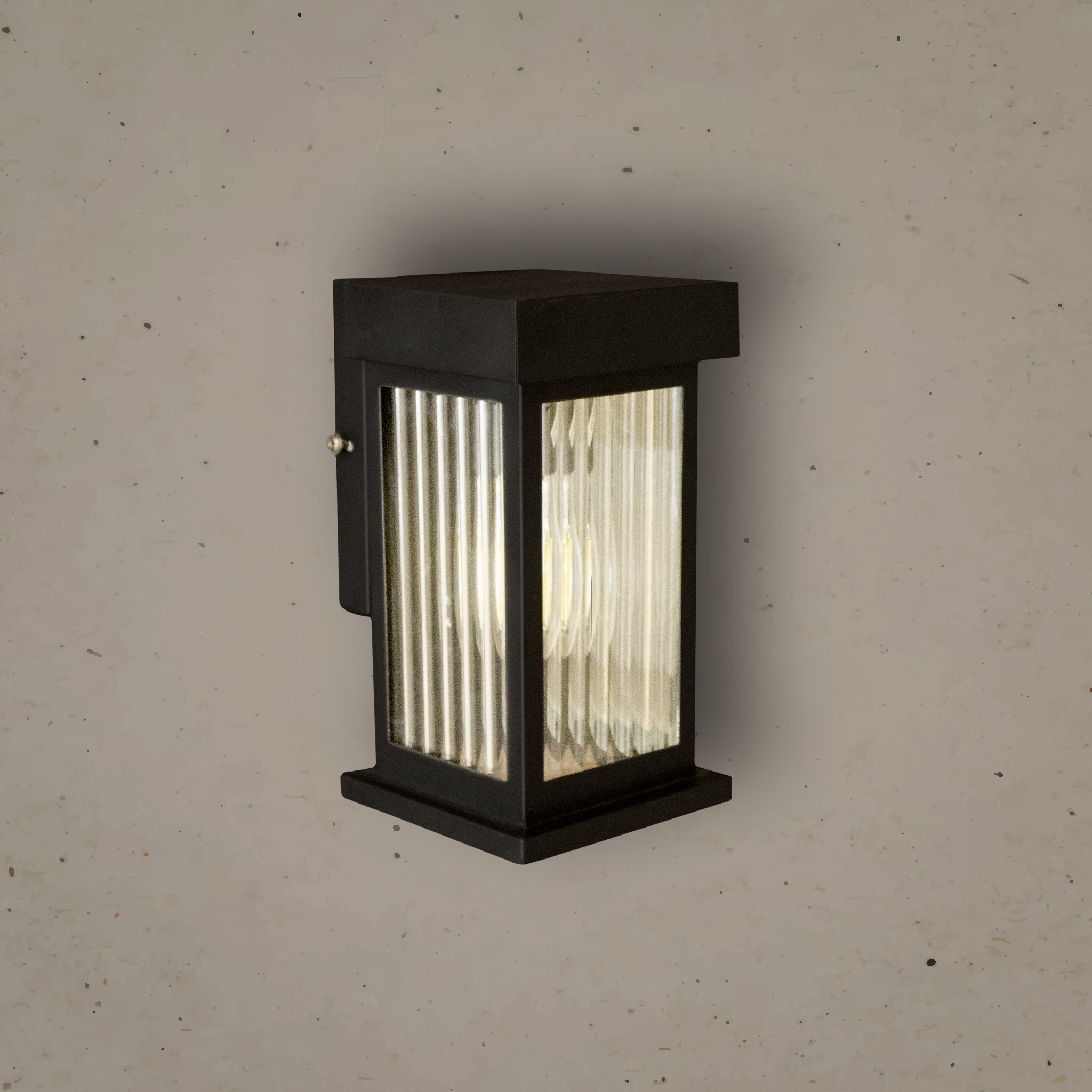 فانوس انارة خارجية بتصميم مستطيل زجاجي مودرن