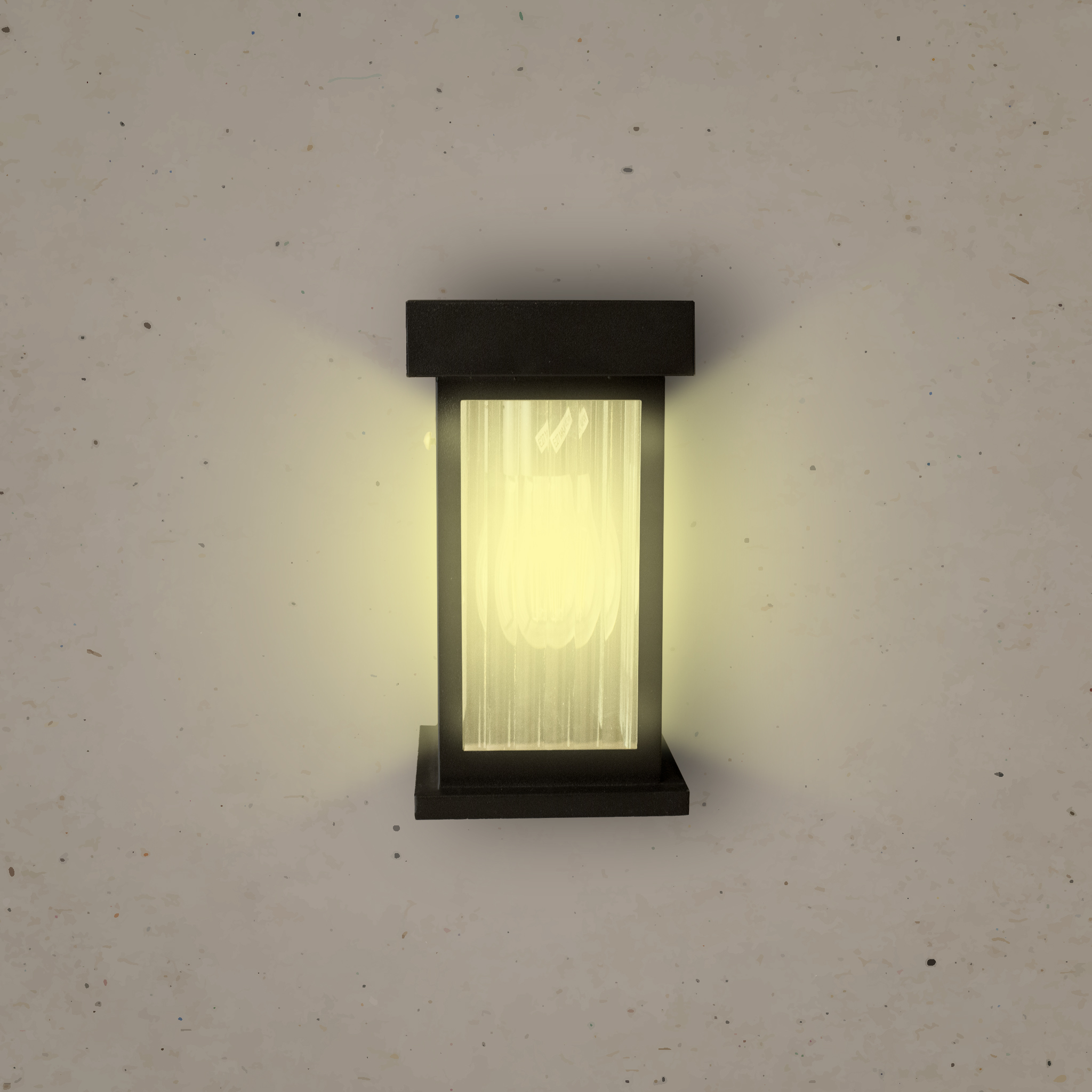 فانوس انارة خارجية بتصميم مستطيل زجاجي مودرن