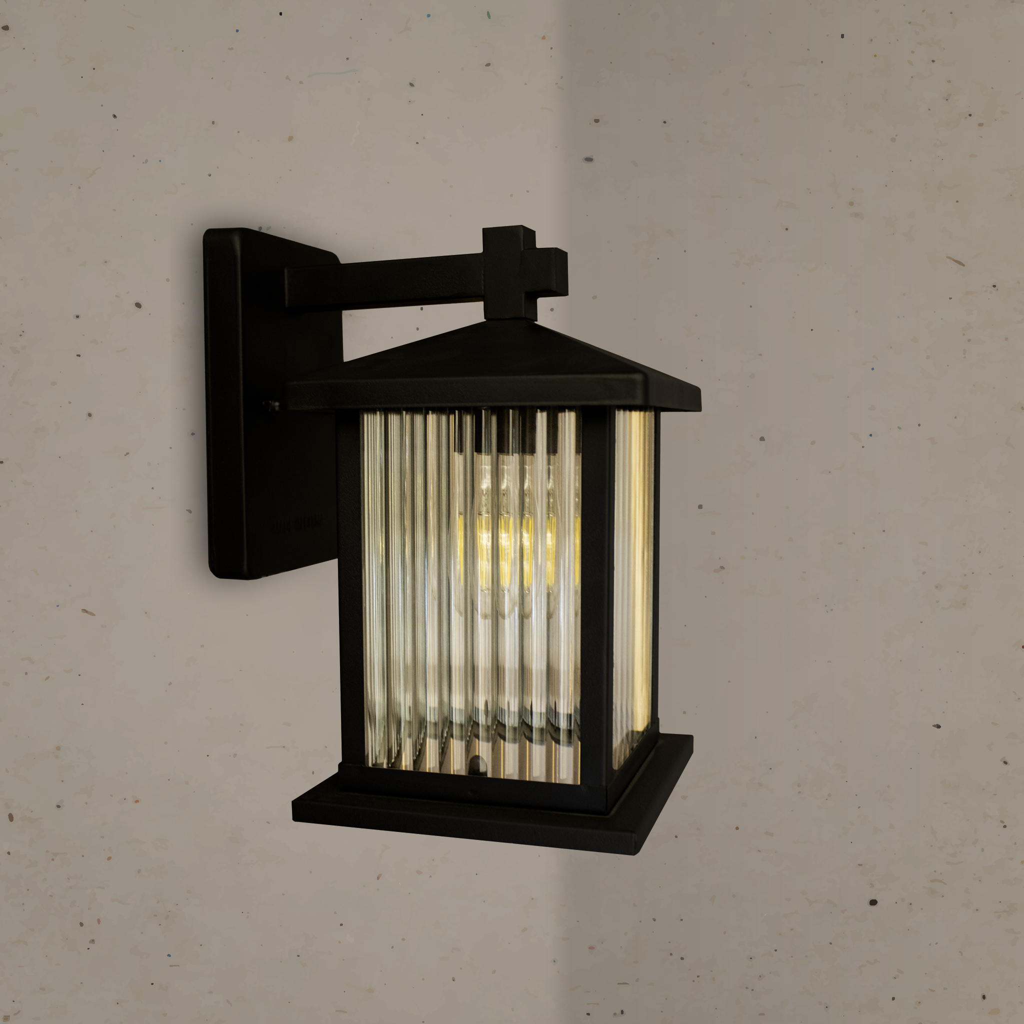 انارة فانوس جدارية خارجي بتصميم مودرن بزجاج مخطط