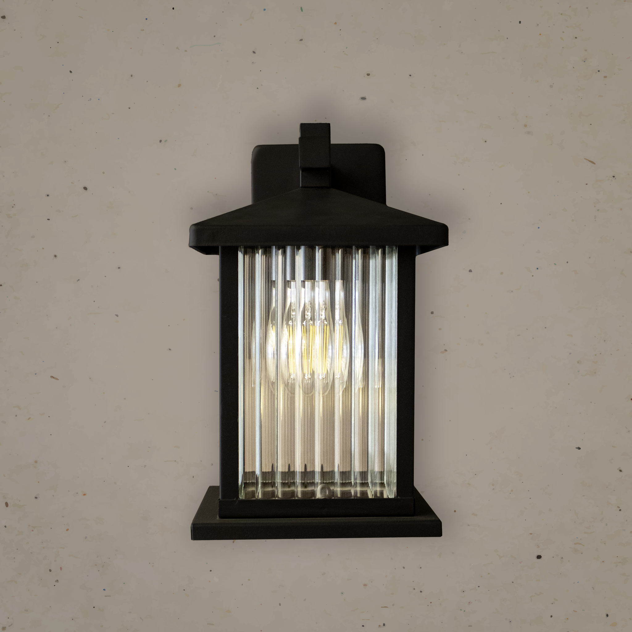 انارة فانوس جدارية خارجي بتصميم مودرن بزجاج مخطط