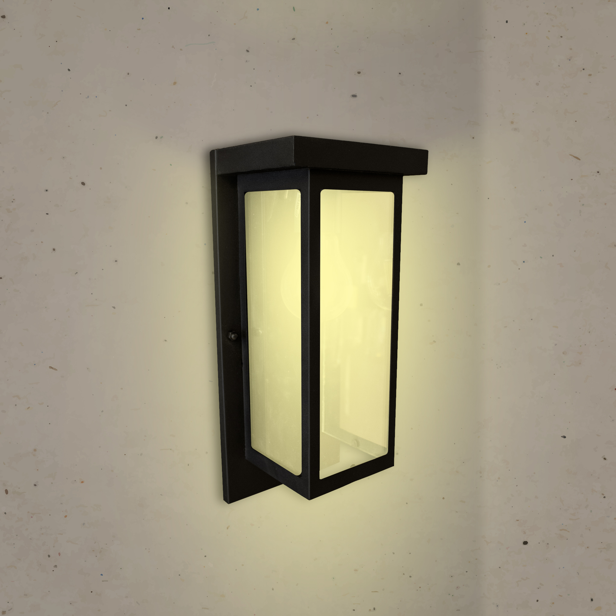 فانوس انارة خارجية بتصميم مربع زجاجي مودرن