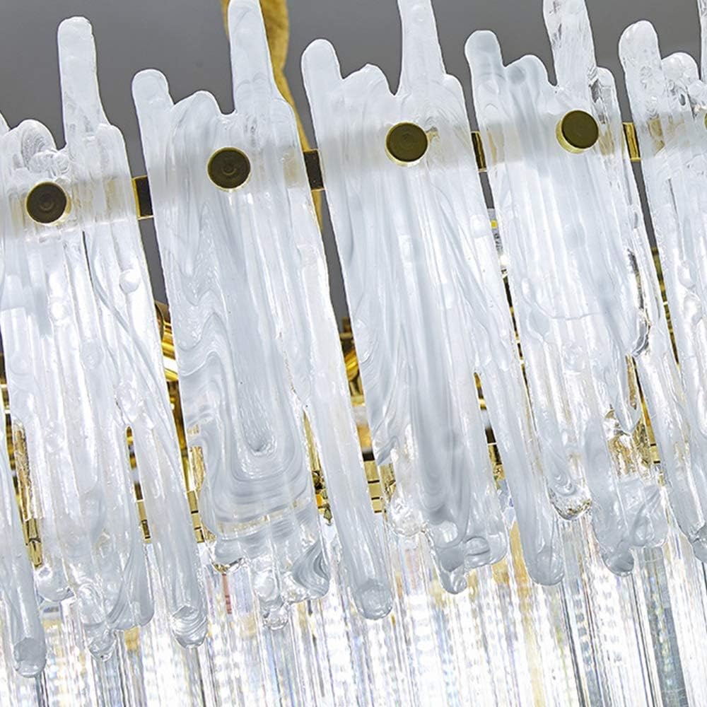 ثريا مستطيل كريستال و نحاسي