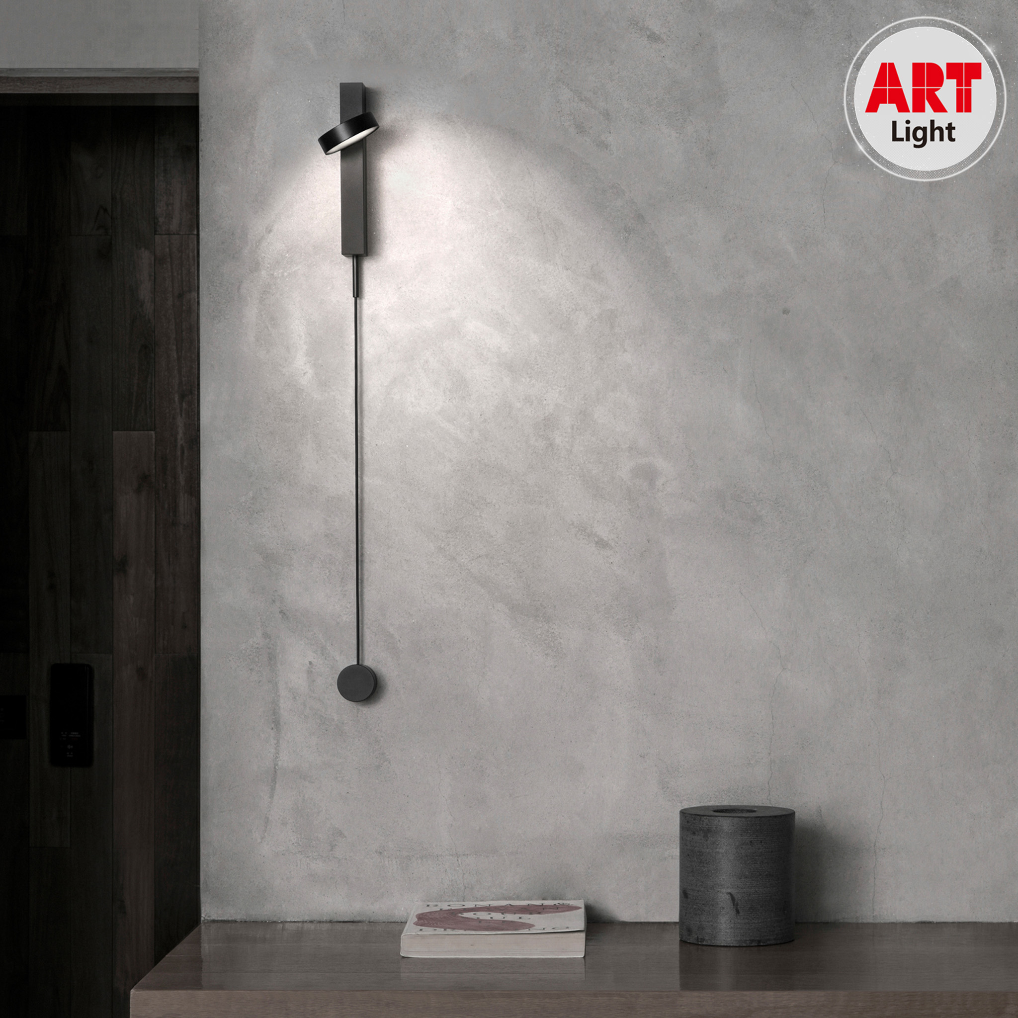 ابليك جداري ذهبي/أسود مع مفتاح دايمر