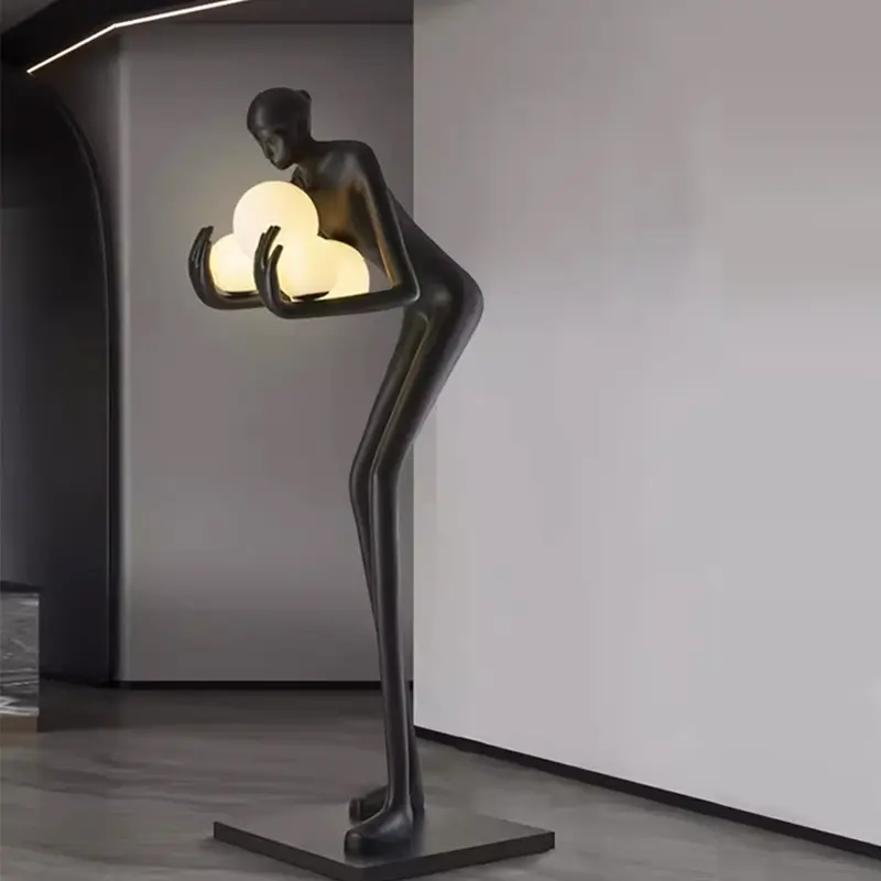 مصباح ديكوري أرضي براين باللون الأسود 5 لمبة